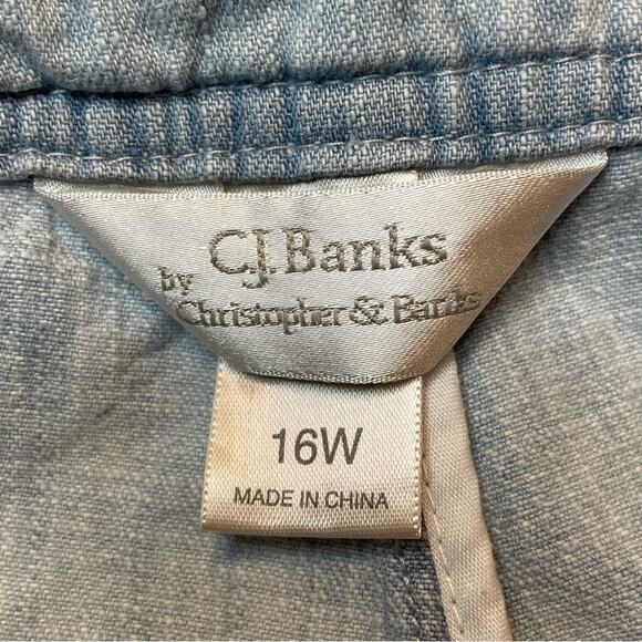 CJ BANKS WOMENS COTTON VINTAGE MINI SKORT Y2K BOHO WESTERN BLUE 16W - Picture 7 of 9